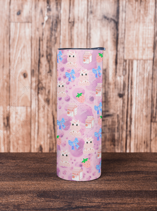 Cute pink cow tumbler